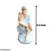Home and Office Decor Italian Marble Statue Dust Saibaba Ashirwad Murti (White, Standard)