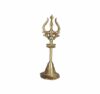 Brass Shiva's Trishul with Damru, Antique Finish | Handcrafted Brass Mahadev Trishul Figurine, Brown, 8 Inches, Pack of 1