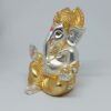 Gold and silver plated matte finish ganesha for car dashboard
