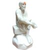 Krishi Sai Baba Murti Marble Dust Idol Statue for Pooja (White_4.5 Inch)