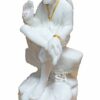 Italian Marble Ashirwad Hand Sai Baba Idol (4.5 Inch, White)