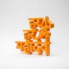 Orange Steel Idol Showpiece - Home Decor, Table Decoration, Bedroom, Living Room, Office Table, 12 Inches