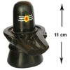 Stone 4" Shivling & 2.5" Nandi Idols Handcrafted & Hand Painted with Tilak, Black, 2 Pieces