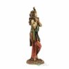 Cold Cast Resin Krishna Showpiece Antique Decor Thakur ji (10 Inches, Metal Finish)