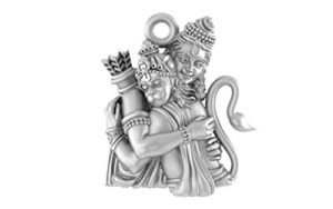 Sterling Silver (92.5% purity) God Ram Bhakat Hanuman Pendant for Men & Women Pure Silver Bhagwan Shri Ram and Hanuman Locket for Good Health & Wealth