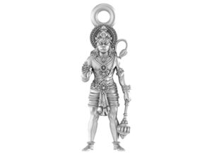 Sterling Silver (92.5% purity) God Ram Bhakat Hanuman Pendant for Men & Women Pure Silver Bhagwan Shri Ram and Hanuman Locket for Good Health & Wealth