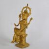 Brass Dhokra Home Decor Showpiece Hand Made Metal Statue with Feng Shui Vastu Significance (14 CM - Maa Saraswati with Bina Statue)