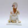 Gold Plated Hanuman Murti Idol Cultured Marble Bajrangbali Ji Statue - 7 Inch Standard Size(Ashriwad Sitting Hanuman Ji Design)