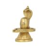 Metal Brass Shivling Figure Shiv Ling Statue/Idol for Puja and Gift Purpose Products Dimensions - (LxBxH - 6.5 x 5 x 7.5 Cm) Weight - 190 GMS, Golden Color, 1 Piece