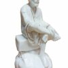 Sai Amrut Krishi Sai Baba Murti Marble Dust Idol Statue for Pooja (White_9 Inch) &1 Dress Free