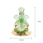Ganesh Idol Statue Showpiece Handmade Crystal Glass for Worship Decoration Car Dashboard Gift Small
