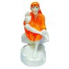 Shirdi Sai Baba Murti Marble Dust Idol Statue for Pooja (Orange- 5 Inch)