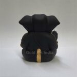 Black Terracotta Ganesha Idol with Gold Color Work for Car Dashboard Home Decor, Gifting, Diwali, Birthday, Festivals