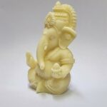 3D Ivory Ganesha Idol for Car Dashboard, Ganesh Figurine, Diwali Gifts, Home Decor, Luck, Success