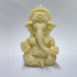 3D Ivory Ganesha Idol for Car Dashboard, Ganesh Figurine, Diwali Gifts, Home Decor, Luck, Success