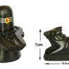 Stone 4" Shivling & 2.5" Nandi Idols Handcrafted & Hand Painted with Tilak, Black, 2 Pieces