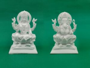 Laxmi Ganesha Idol Marble Murti for Puja Home Diwali Decoration Gifts Lakshmi Ganesh Idol Showpiece Statue for Home Pooja Room Temple Mandir Office