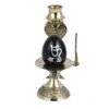 Shivling Idol Brass Sculpture Shiva Shivlingam Puja Abhishek Patra with Trishul and Nag Statue God Figurine Decor Gifts (3 x 2.6 x 4.7 Inches)