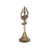 Brass Shiva Trishul with Damru Figurine, Antique Finish, 8 Inches, Brown, Pack of 1