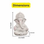 Ganesh Idol Statue for Car Dashboard, White