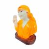 S A Gifts Shirdi Sai Baba Marble Dust Idol Murti for Car Dashboard (Yellow, 4 INCH)