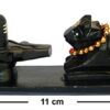 Black Stone 2.5" Shiv Nandi Idol Statue Painted (Shivling + Nandi) Idols Handcrafted & Hand Painted with Tilak, Black, 1 Pieces