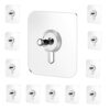 JIALTO Stainless Steel, PVC, ABS Nail Free Seamless Adhesive Non-Trace No Drilling Installation Hanging, Waterproof Screws Wall Hook (Transparent) - 10 Pack