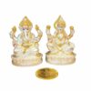 Silver Matte Oval Ganesha Idol with Gold-Plated Coin | Diwali Festival Gift Set