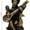 Metal Saraswati Idol, Small Heavy Statue, Golden, 1.5 Inch
