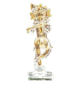 Krishna Kishan Murti Idol Statue Sculpture (5.25") | Crystal Glass