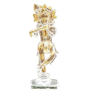 Krishna Kishan Murti Idol Statue Sculpture (5.25") | Crystal Glass