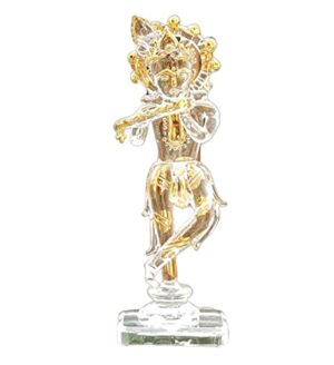 Krishna Kishan Murti Idol Statue Sculpture (5.25") | Crystal Glass