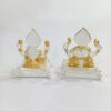 Lakshmi Ganesha Idol for Home Puja | Real 24kt Gold & 999 Silver Plated Laxmi Ganesh Murti Statue for Home Decor Mandir Temple.