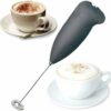 Handheld Milk Frother, Mini Milk Foamer Stainless Steel Battery Operated Soft Touch Premium Drink Mixer with Frother Stand for Coffee Hot Milk, Coffee Foamer, Egg Beater, Hand Blender