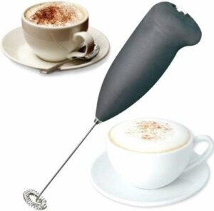 Handheld Milk Frother, Mini Milk Foamer Stainless Steel Battery Operated Soft Touch Premium Drink Mixer with Frother Stand for Coffee Hot Milk, Coffee Foamer, Egg Beater, Hand Blender