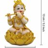 Decorative Krishna Idol Statue Showpiece for Home Decor, Living Room, Mandir, Temple, Pooja Room, Table Top, Office Gifts