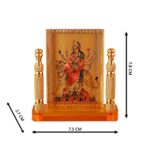 Hindu Goddess Maa Bhavani Durga Vaishno Devi Acrylic Frame for Home Office Car Temple, Gold, Tabletop