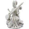 Efinito-New Small Saraswati Playing Sitar-Height-3 Inches-Marble White Finish-for Car and Home D?cor