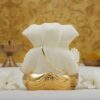 Gold Plated Ceramic Appu Ganesha Idol, 6x4x4cm, Gold