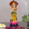 Polyresin Lord Vishnu Statue God Vishnuu Laxmi Idol for Pooja Murti Gift ( Height 10 Inch )