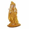 Gold Plated Radha Krishna Idol Statue Showpiece (Resin, 19 cm x 11 cm) - Diwali Decoration Items for Home Decor Living Room Mandir Temple Pooja Room Table Top Office Decorative Gifts
