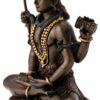 Mini 3.25" Lord Shiva Idol Figurine in Lotus Pose - Bronze Finish with Color Accents