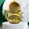 Gold Plated Satin Ganesha/Vinayaka/Vinayagar/Pillayar Idol - Versatile Car Dashboard and Home/Office Decor (MUKUTSATINGOLD 3.5")