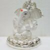Ceramic Lord Ganesh Idol, 8x7x7 cm, Silver