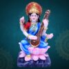 Goddess Maa Saraswati Idol for Temple/Home/Office (Blue, 18cmx10cmx08cm),, fabric