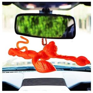 Flying Lord Hanuman Hanging Idol, 4 inches, Orange | Flying Hanuman Ji Idol for & Home Temple & Car Hanging for Rear Mirror | Car Decoration (1),