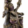 of Music and Knowledge Saraswati Sitting on Swan Playing the Vina Statue Sculpture by Top Collection