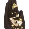 Polyresin Handcrafted Palm Ganesha Idol Showpiece for Home Decor (Brown)