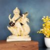 Resin Saraswati with Swan Idol Figurine Showpiece for Good Luck