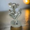 Ganpati Idol for Home|Vinayaka Idols for Home Decor| Ganesha Beautiful Showpiece for Diwali or Housewarming, Home Temple Decor, 15cm high : Silver